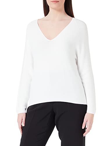 s.Oliver Damen V-neck V Neck Pullover langarm, Weiß, 38 EU von s.Oliver