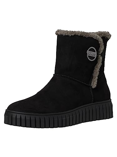 s.Oliver Damen Winterstiefeletten ohne Absatz Gefüttert Plateau Vegan Schwarz (Black), 40 von s.Oliver