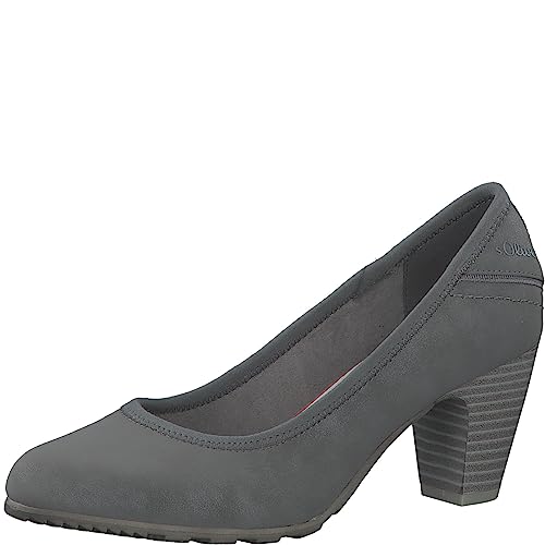 s.Oliver Damen Pumps Elegant Blockabsatz Grau (Graphite), 40 von s.Oliver