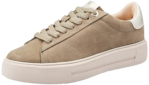 s.Oliver Damen Sneaker flach Elegant mit Schnürsenkeln und Reißverschluss Grün (Khaki), 38 von s.Oliver