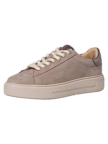 s.Oliver Damen Sneaker flach Elegant mit Schnürsenkeln und Reißverschluss Braun (Taupe), 41 von s.Oliver