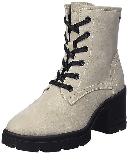 s.Oliver Damen Stiefeletten mit Absatz aus Kunstleder Blockabsatz Braun (Taupe), 36 von s.Oliver