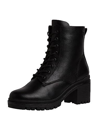 s.Oliver Damen Stiefeletten mit Absatz aus Kunstleder Blockabsatz Vegan Schwarz (Black), 38 von s.Oliver