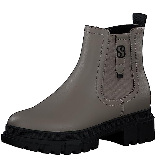 s.Oliver Damen Chelsea Boots aus Kunstleder Plateau Vegan Braun (Taupe), 36 von s.Oliver