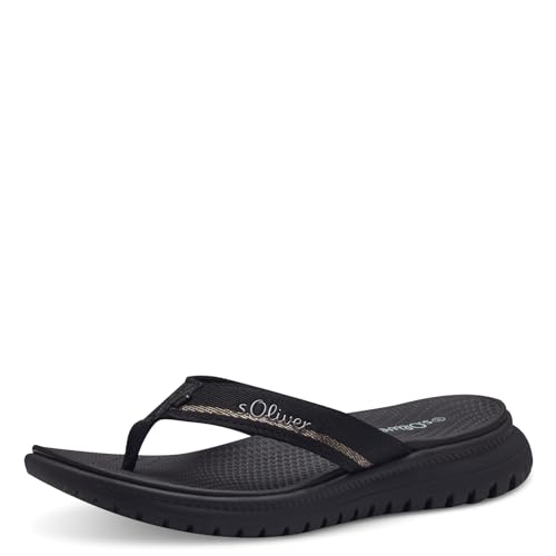 s.Oliver Damen Zehentrenner mit Dicker Sohle Bequem, Schwarz (Black), 40 EU von s.Oliver