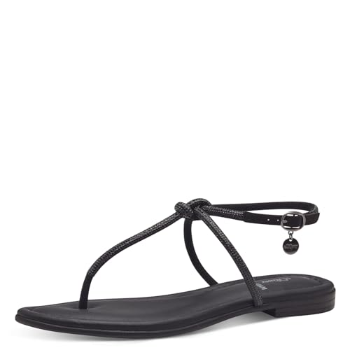 s.Oliver Damen Zehentrenner mit verstellbarem Riemchen Flach, Schwarz (Black), 41 EU von s.Oliver