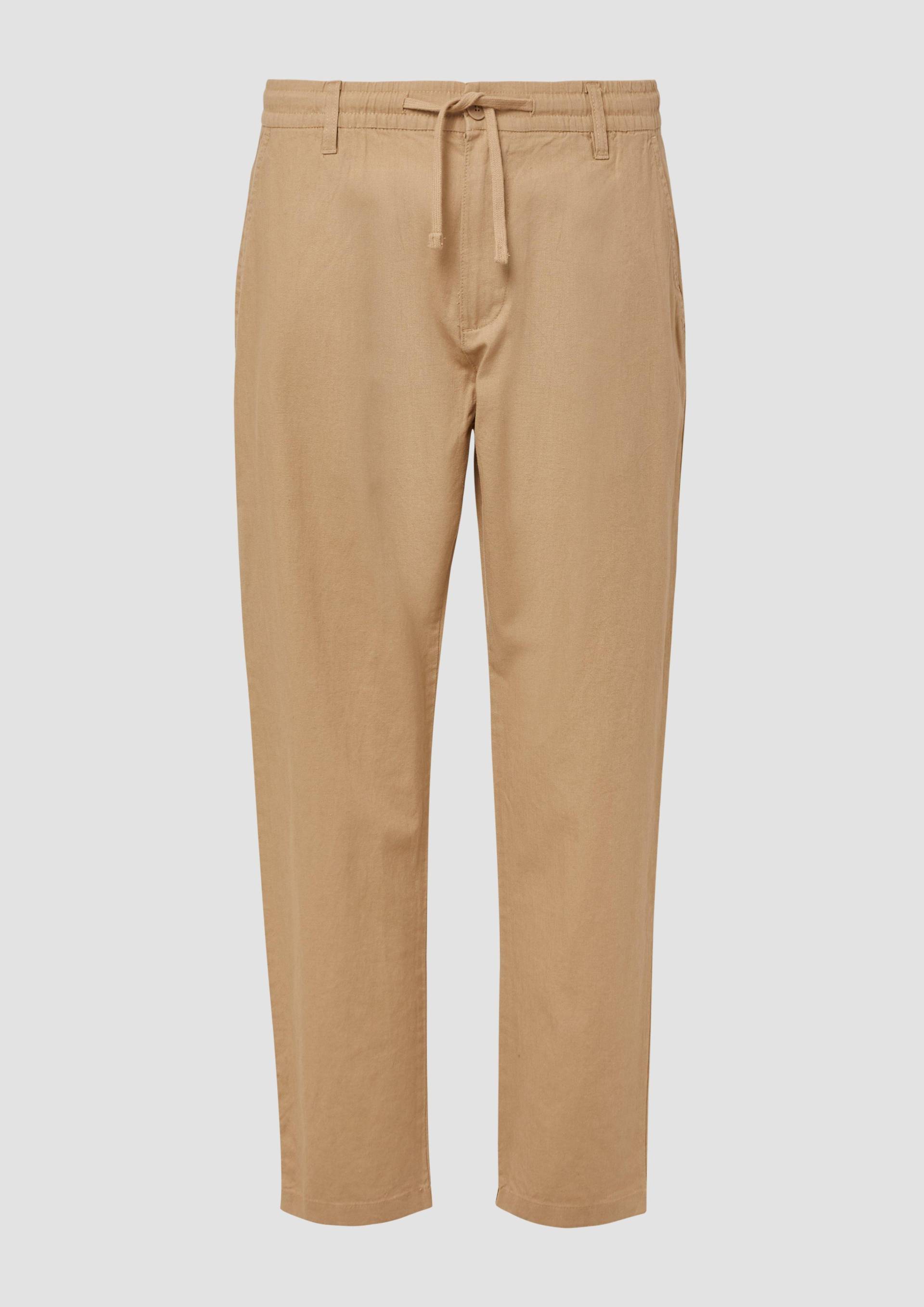 s.Oliver - Detroit: Relaxed-Fit-Chino aus Leinenmix mit Elastikbund, Herren, Beige von s.Oliver