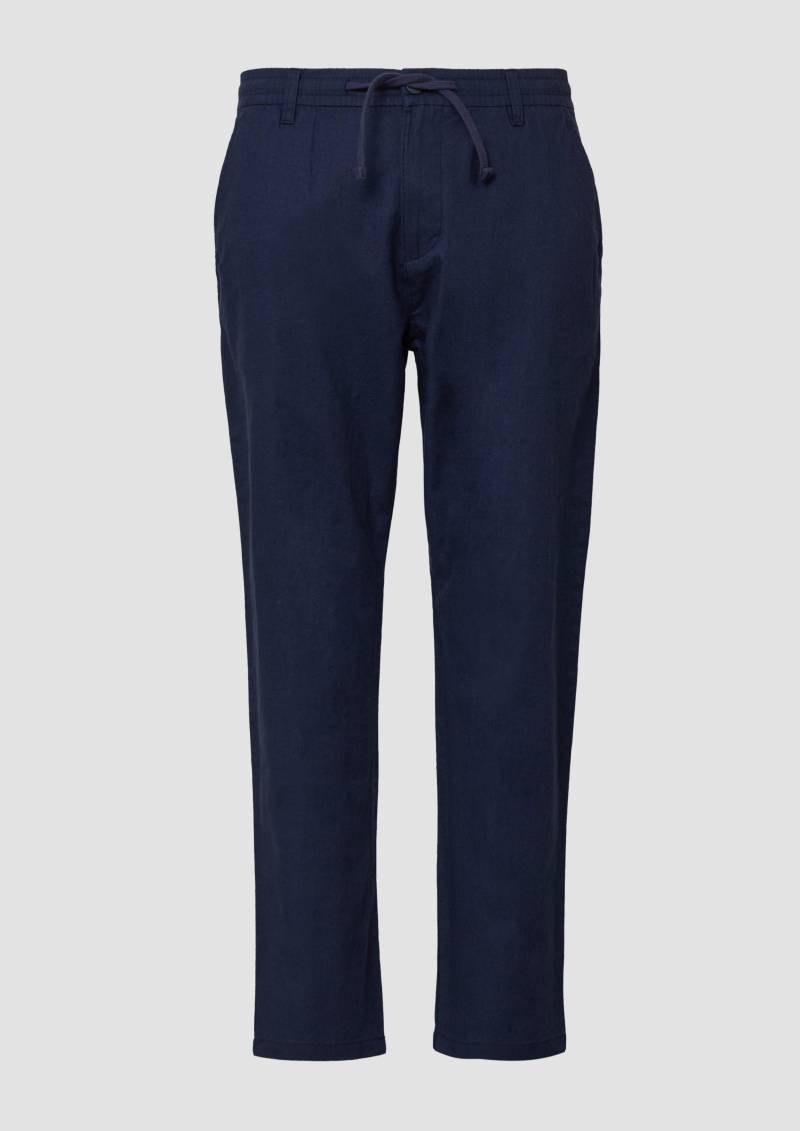 s.Oliver - Detroit: Relaxed-Fit-Chino aus Leinenmix mit Elastikbund, Herren, blau von s.Oliver