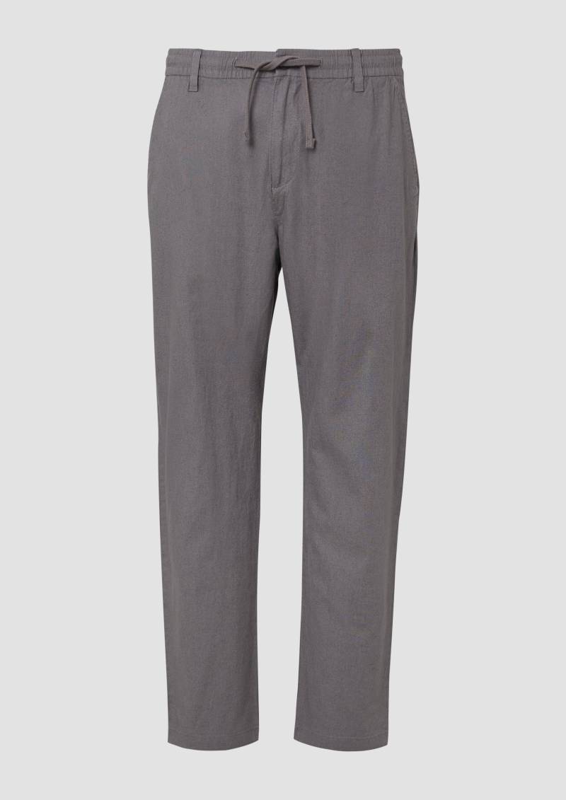 s.Oliver - Detroit: Relaxed-Fit-Chino aus Leinenmix mit Elastikbund, Herren, grau von s.Oliver