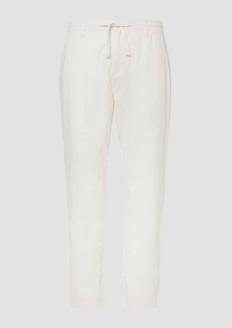 s.Oliver - Detroit: Relaxed-Fit-Chino aus Leinenmix mit Elastikbund, Herren, weiß von s.Oliver