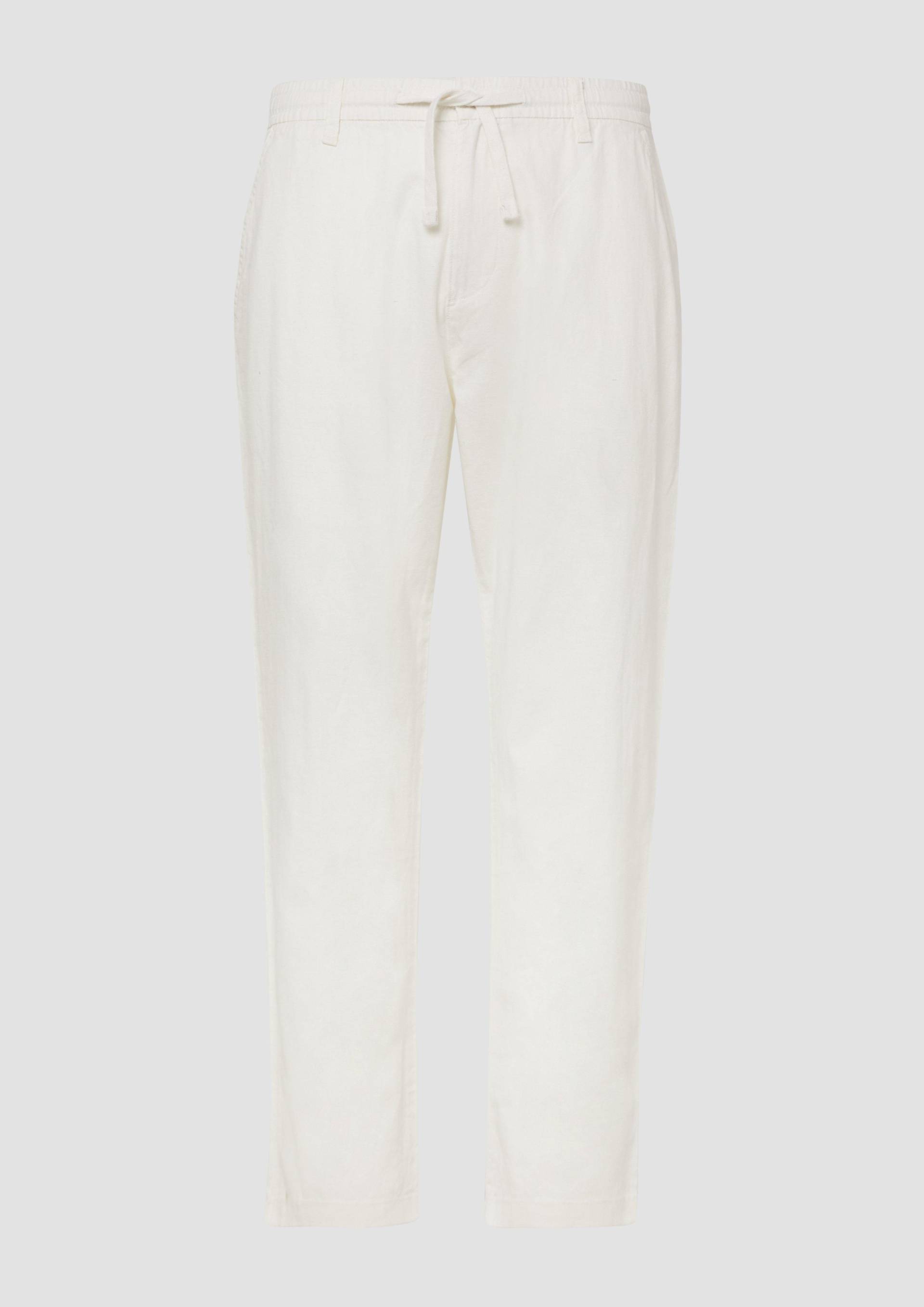 s.Oliver - Detroit: Relaxed-Fit-Chino aus Leinenmix mit Elastikbund, Herren, weiß von s.Oliver