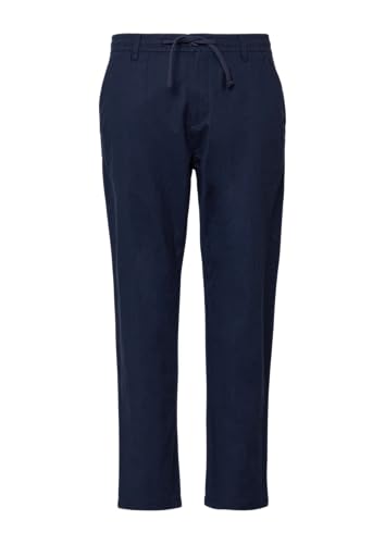 s.Oliver Detroit: Relaxed-Fit-Chino aus Leinenmix mit Elastikbund tiefblau 36/34 von s.Oliver