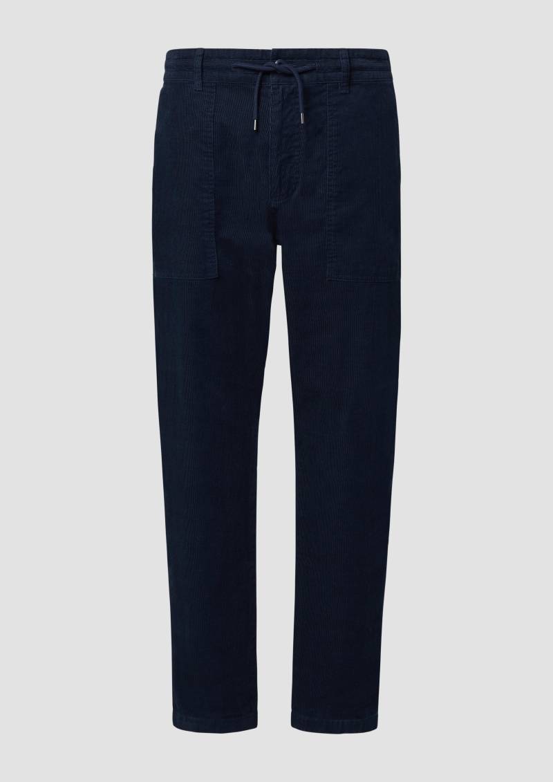 s.Oliver - Detroit: Relaxed-Fit-Hose aus Cord mit Tunnelzug, Herren, blau von s.Oliver