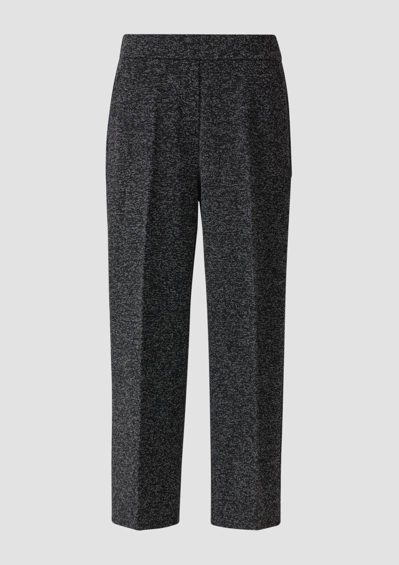 s.Oliver - Culotte in Melange-Optik mit Elastikbund, Damen, schwarz von s.Oliver