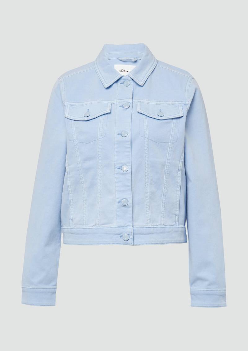 s.Oliver - Elastische Jeansjacke mit seitlichen Eingrifftaschen, Damen, blau von s.Oliver