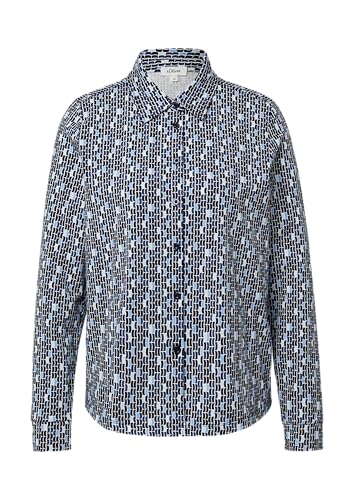 s.Oliver Elastische Jerseybluse mit All-Over-Print Royalblau 42 von s.Oliver