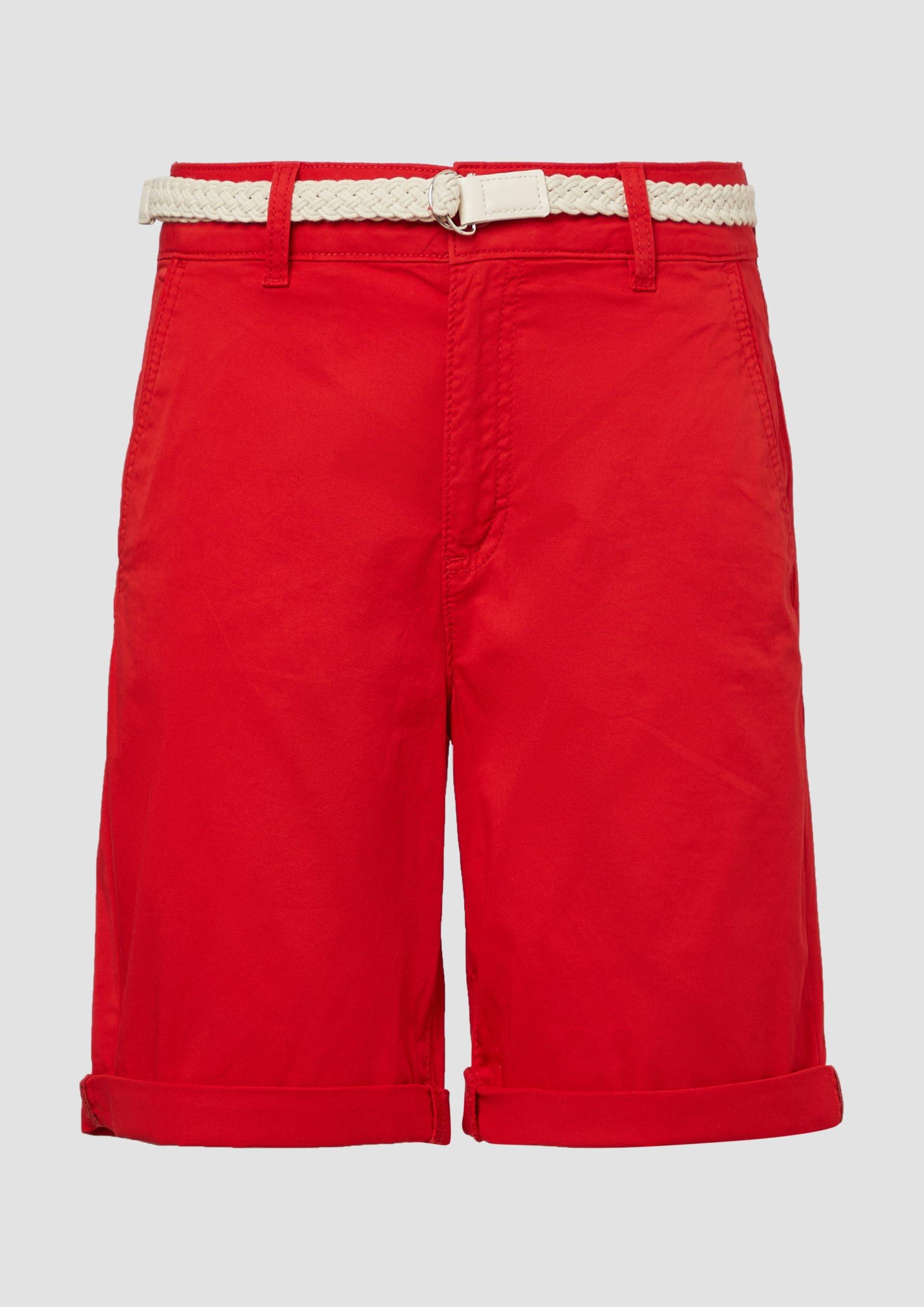 s.Oliver - Shorts mit geflochtenem Gürtel und Garment Dye, Damen, rot s.Oliver - Shorts mit geflochtenem Gürtel und Garment Dye, Damen, rot von s.Oliver