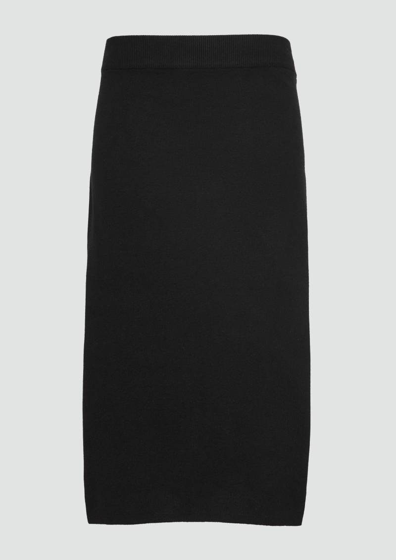 s.Oliver - Elastischer Midi-Strickrock im Slim Fit, Damen, schwarz von s.Oliver