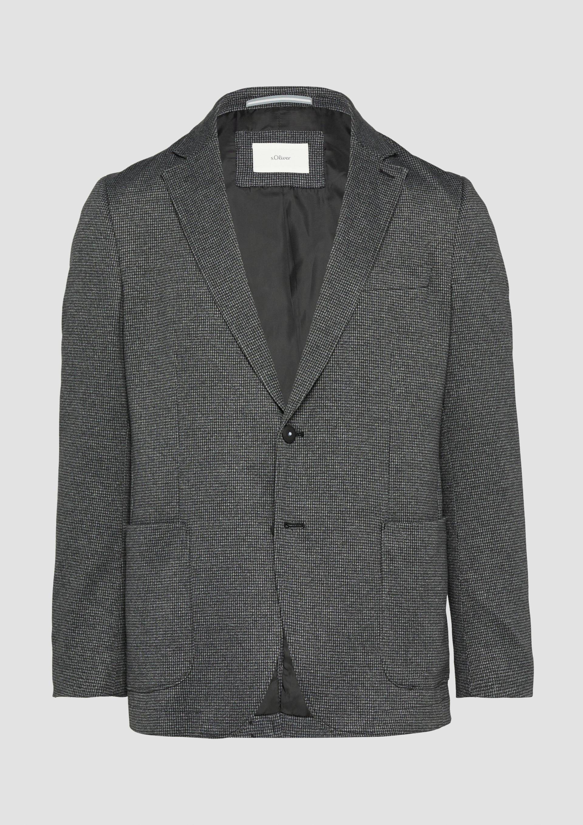 s.Oliver - Elastisches Jersey-Sakko mit Hahnentrittmuster, Herren, grau s.Oliver - Elastisches Jersey-Sakko mit Hahnentrittmuster, Herren, grau von s.Oliver