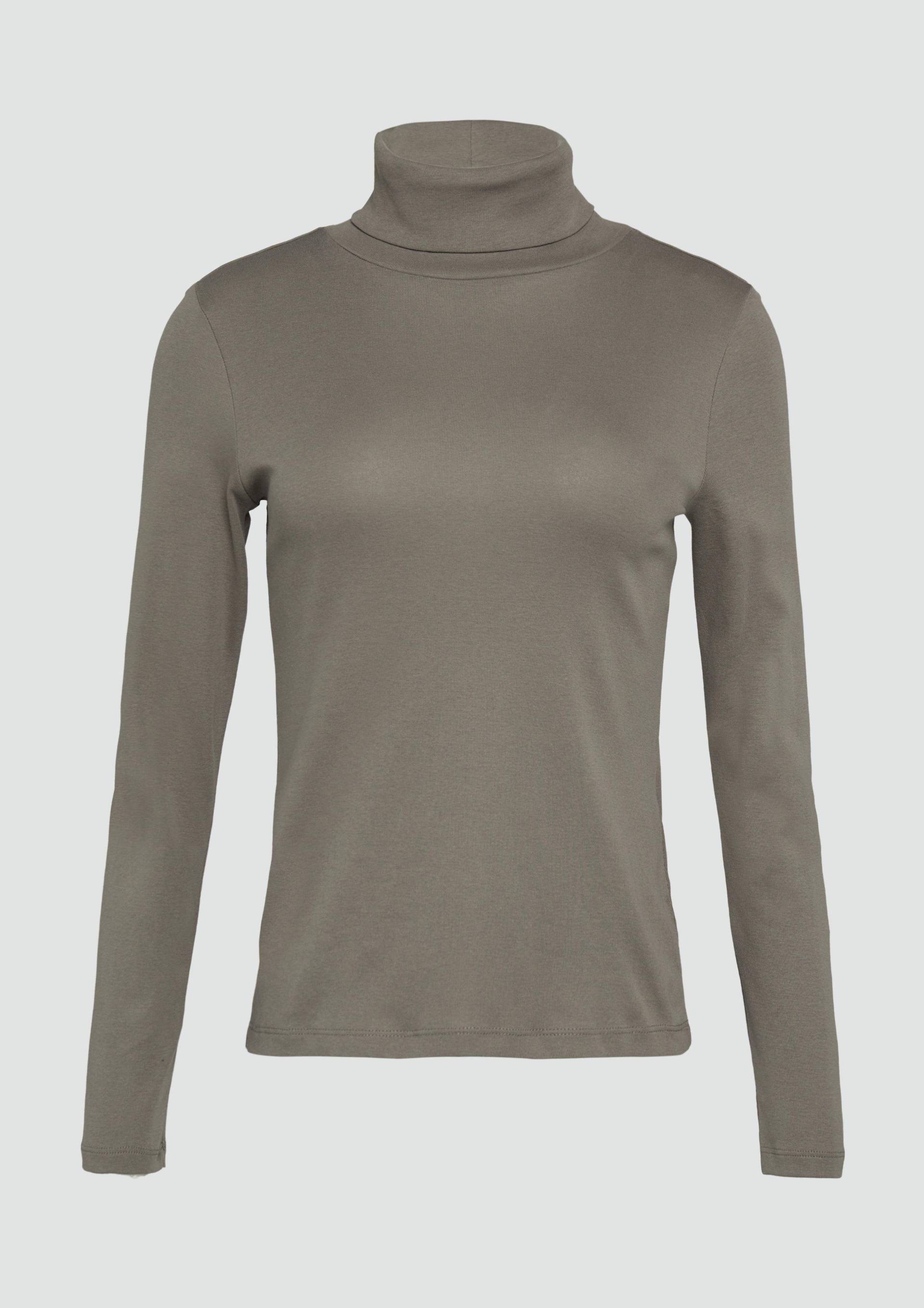 s.Oliver - Elastisches Langarmshirt mit Rollkragen, Damen, braun von s.Oliver