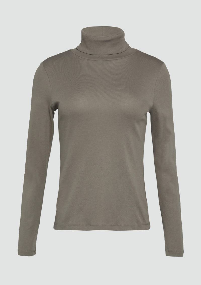 s.Oliver - Elastisches Langarmshirt mit Rollkragen, Damen, braun von s.Oliver