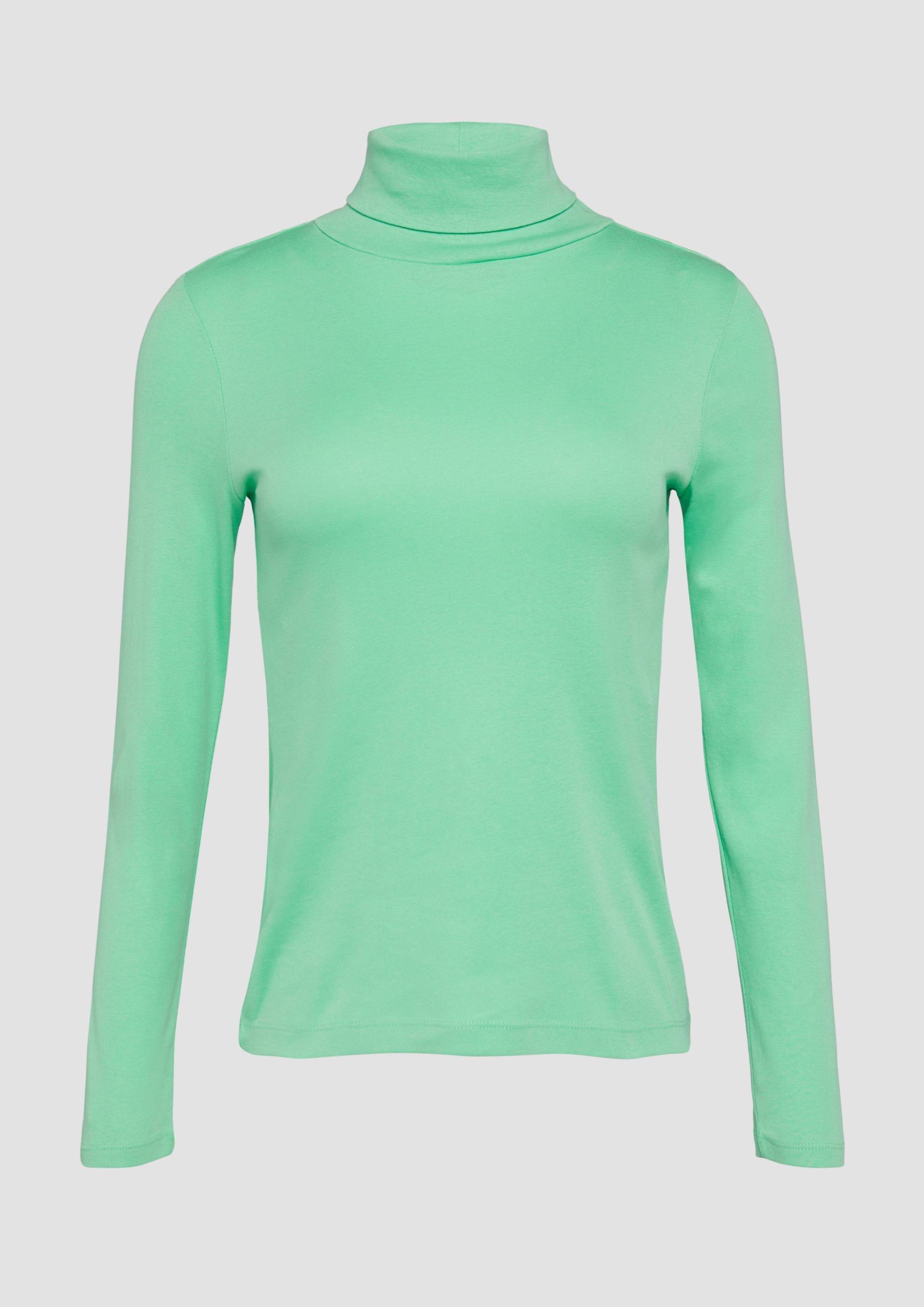 s.Oliver - Elastisches Langarmshirt mit Rollkragen, Damen, grün von s.Oliver