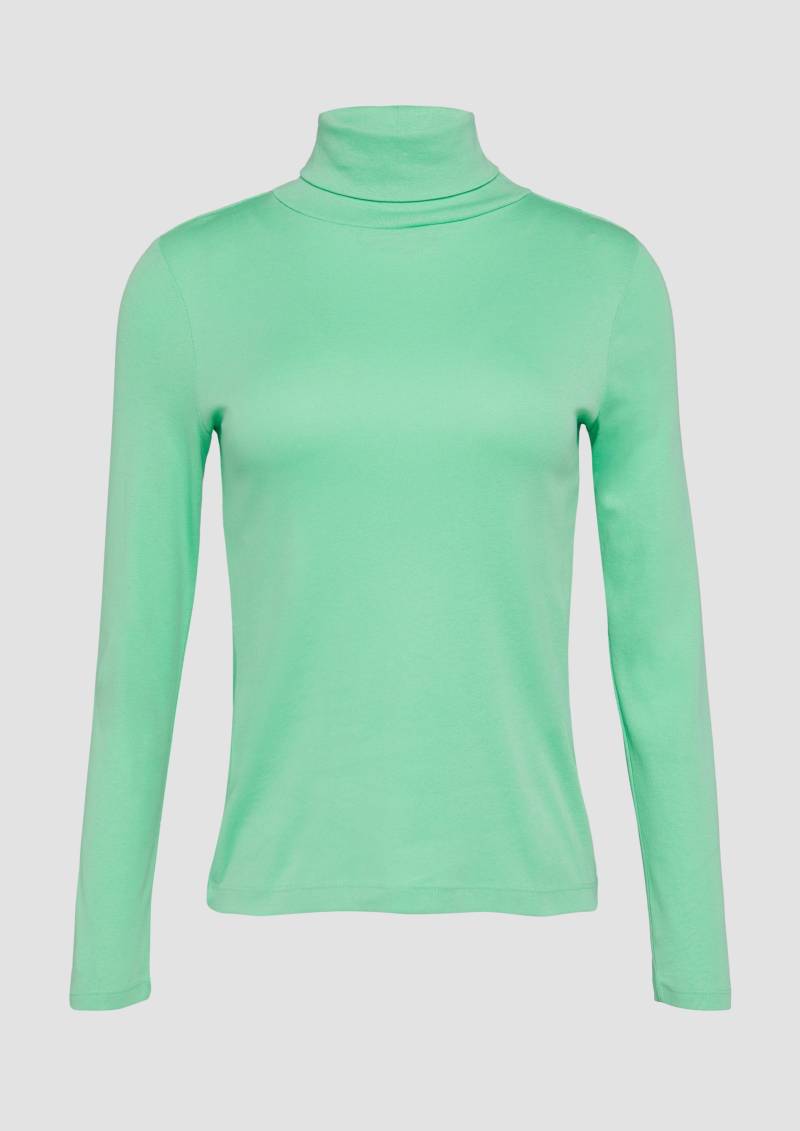 s.Oliver - Elastisches Langarmshirt mit Rollkragen, Damen, grün von s.Oliver