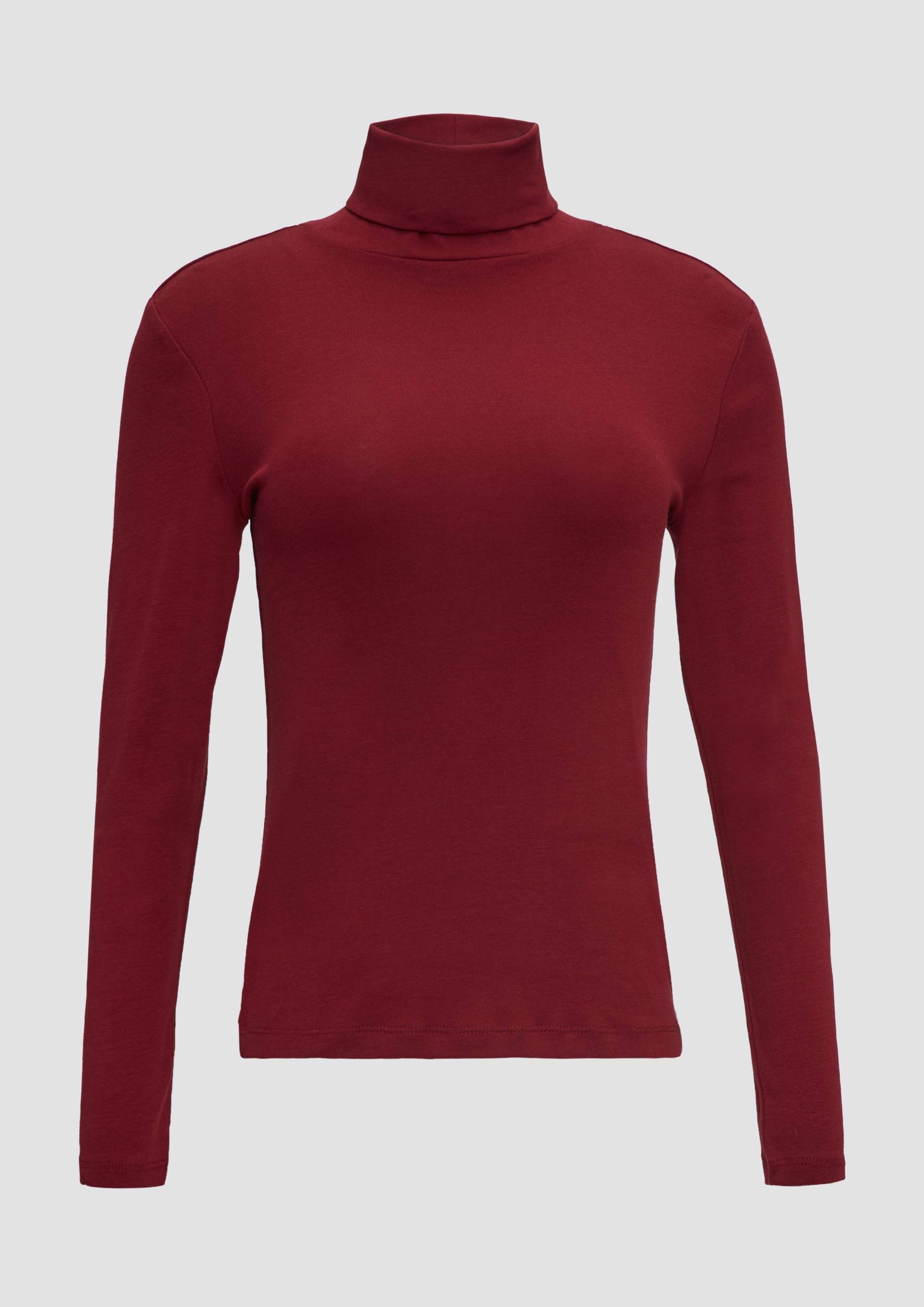 s.Oliver - Elastisches Langarmshirt mit Rollkragen, Damen, rot von s.Oliver