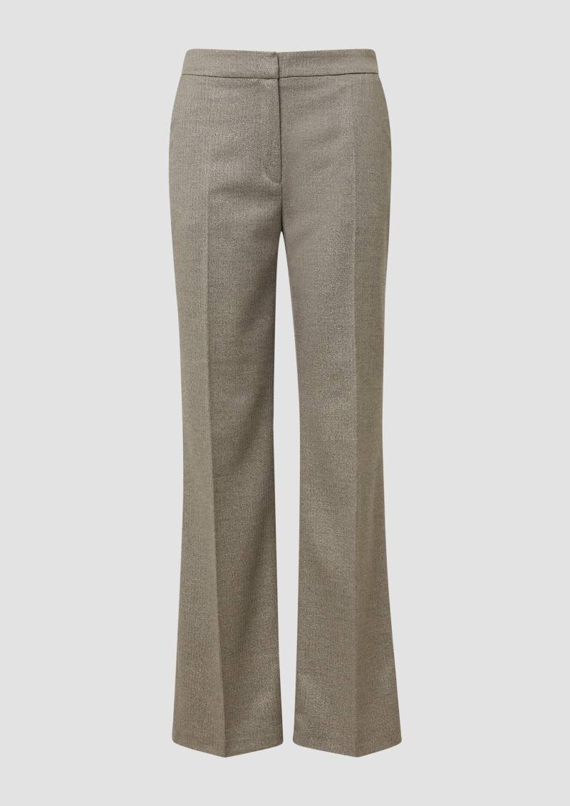 s.Oliver - Elegante Stoffhose mit weitem Bein und Glitzergarn, Damen, grau von s.Oliver