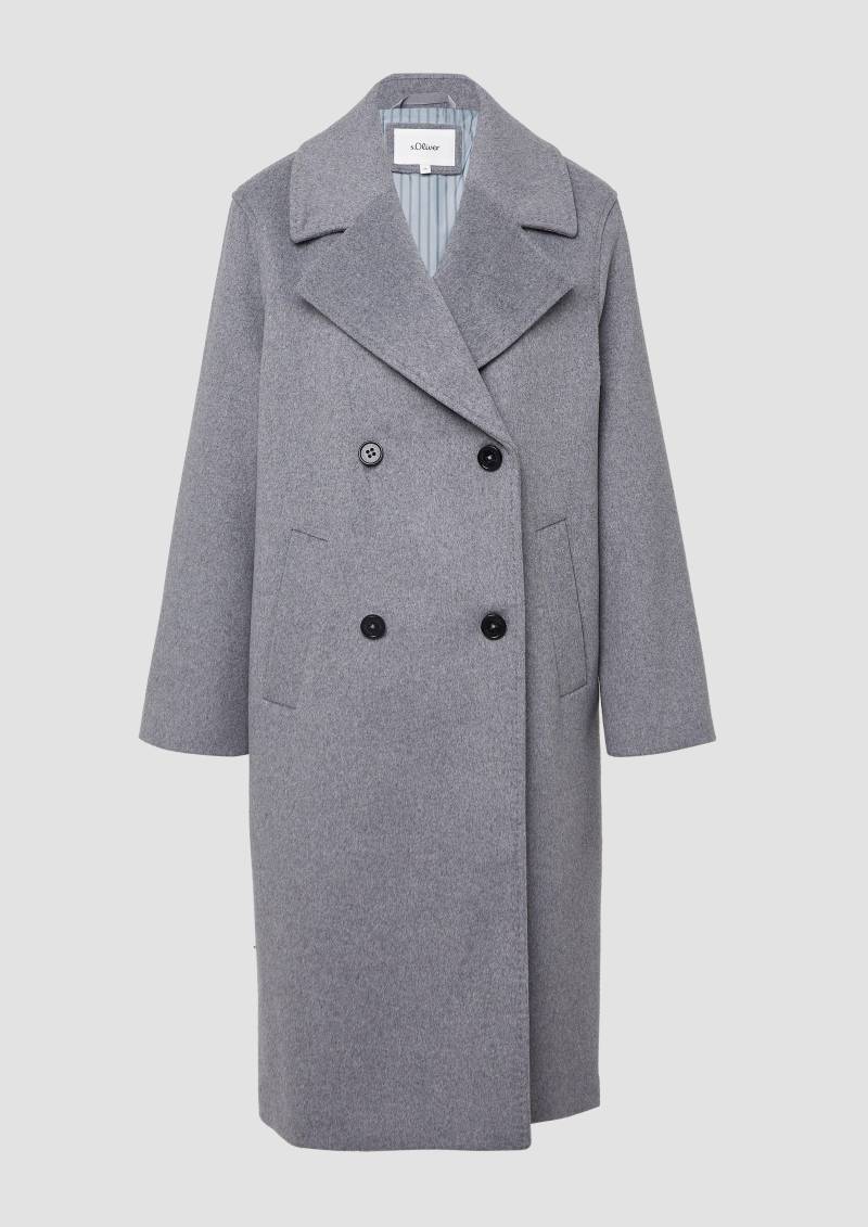 s.Oliver - Doppelreihiger Mantel mit Reverskragen, Damen, grau von s.Oliver