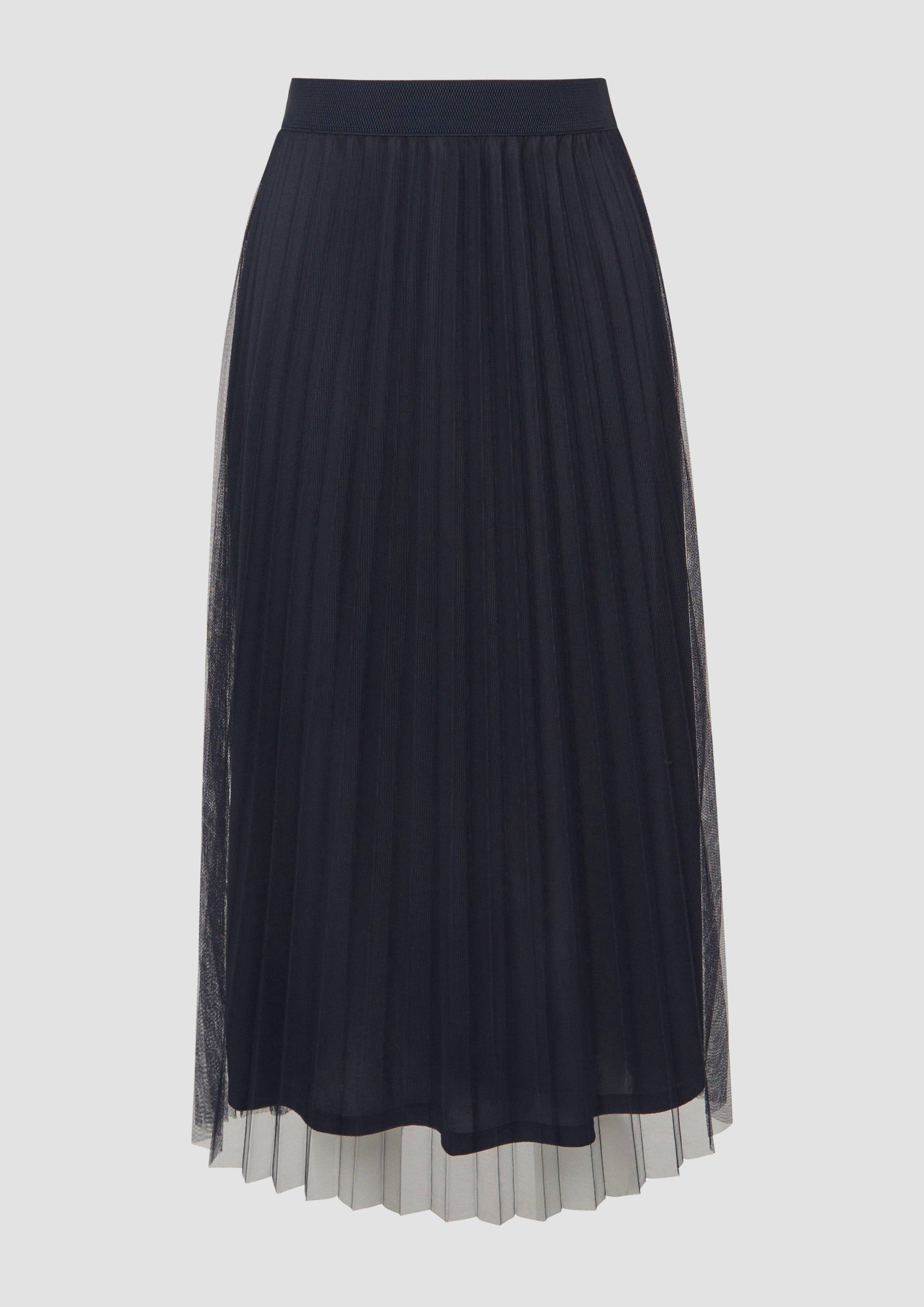 s.Oliver - Eleganter Midirock aus plissiertem Mesh, Damen, blau von s.Oliver