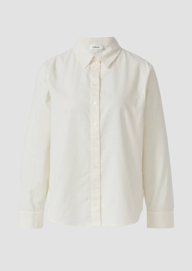 s.Oliver - Feincord-Bluse mit Hemdkragen, Damen, creme von s.Oliver