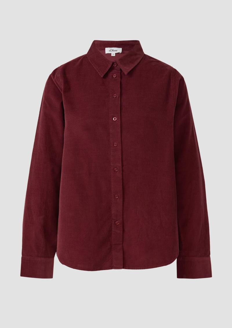 s.Oliver - Feincord-Bluse mit Hemdkragen, Damen, rot von s.Oliver