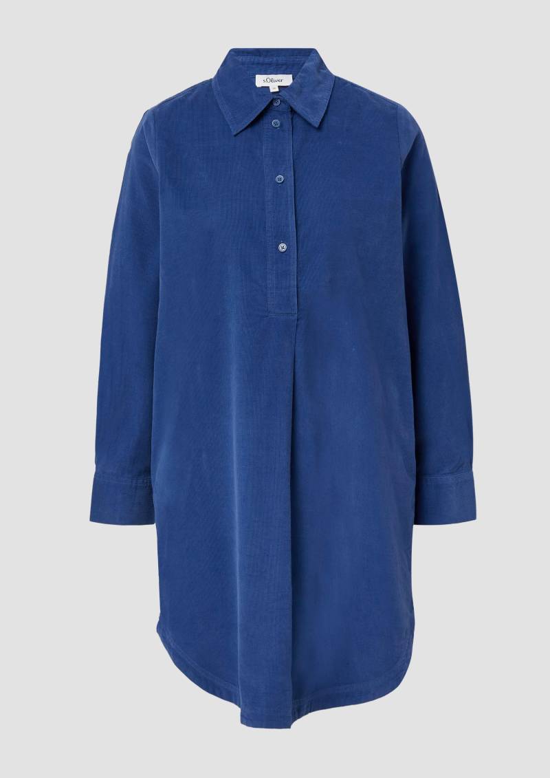 s.Oliver - Feincord-Kleid im Relaxed Fit mit Eingrifftaschen, Damen, blau von s.Oliver