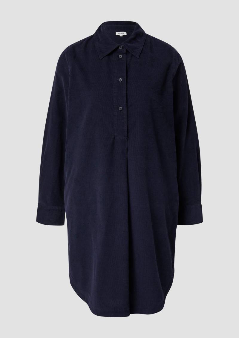 s.Oliver - Feincord-Kleid im Relaxed Fit mit Eingrifftaschen, Damen, blau von s.Oliver