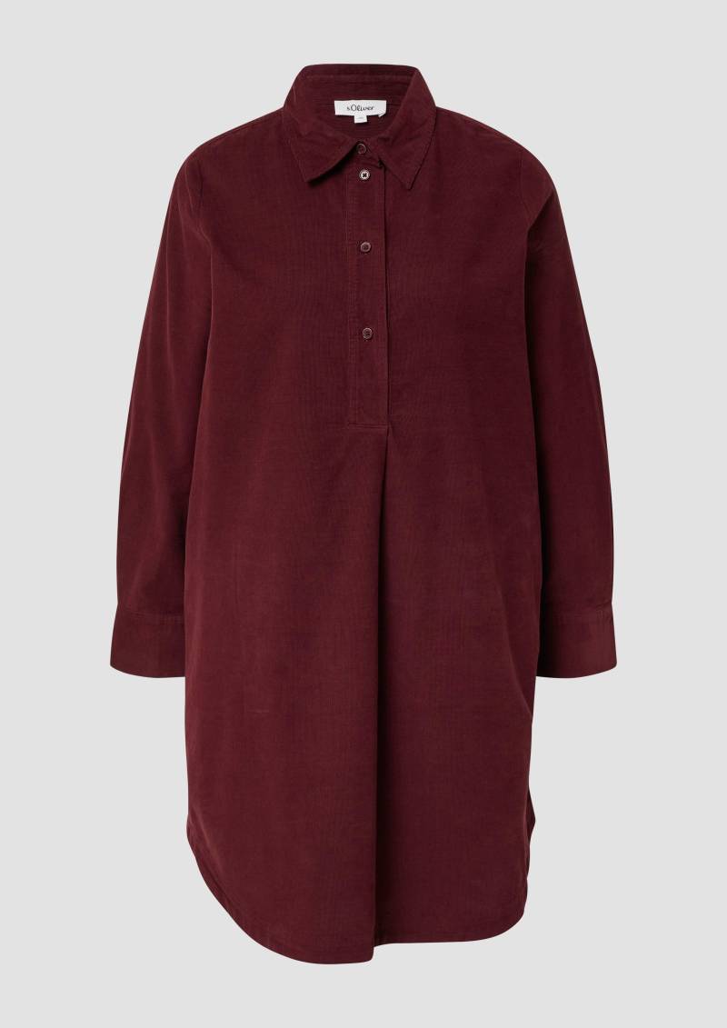 s.Oliver - Feincord-Kleid im Relaxed Fit mit Eingrifftaschen, Damen, rot von s.Oliver