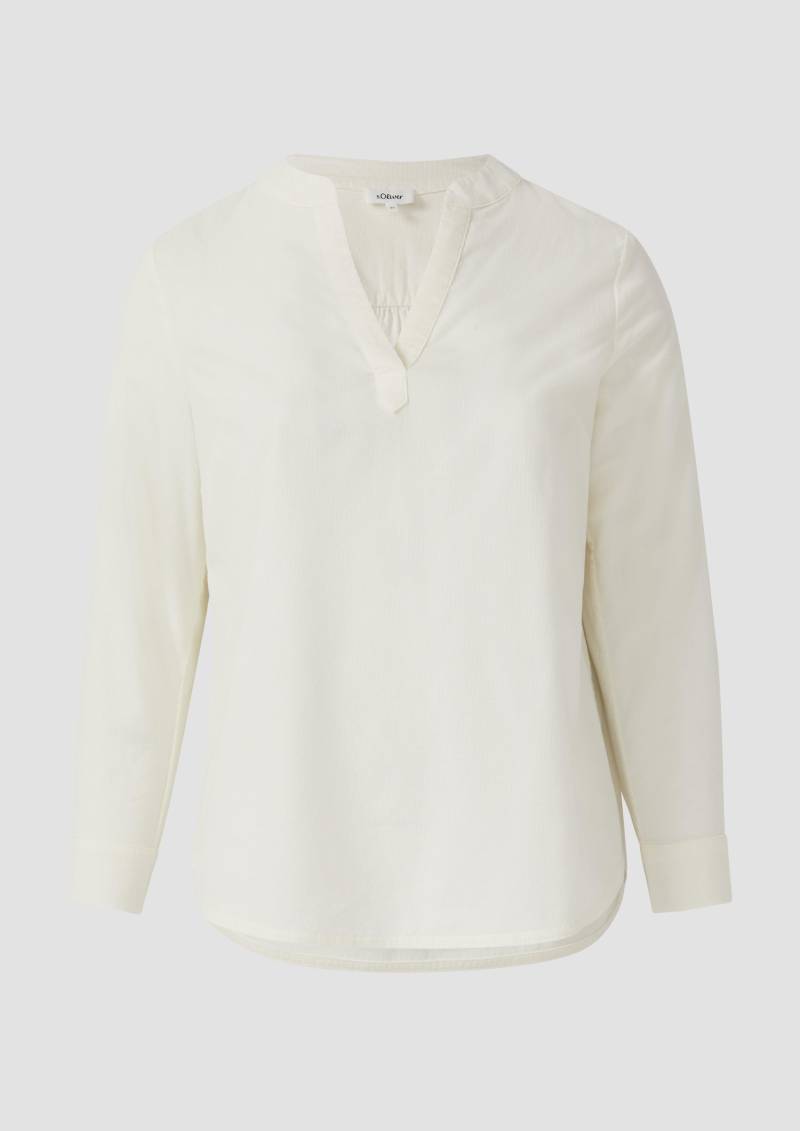 s.Oliver - Feincord-Tunikabluse mit Raffung am Rücken, Damen, creme von s.Oliver