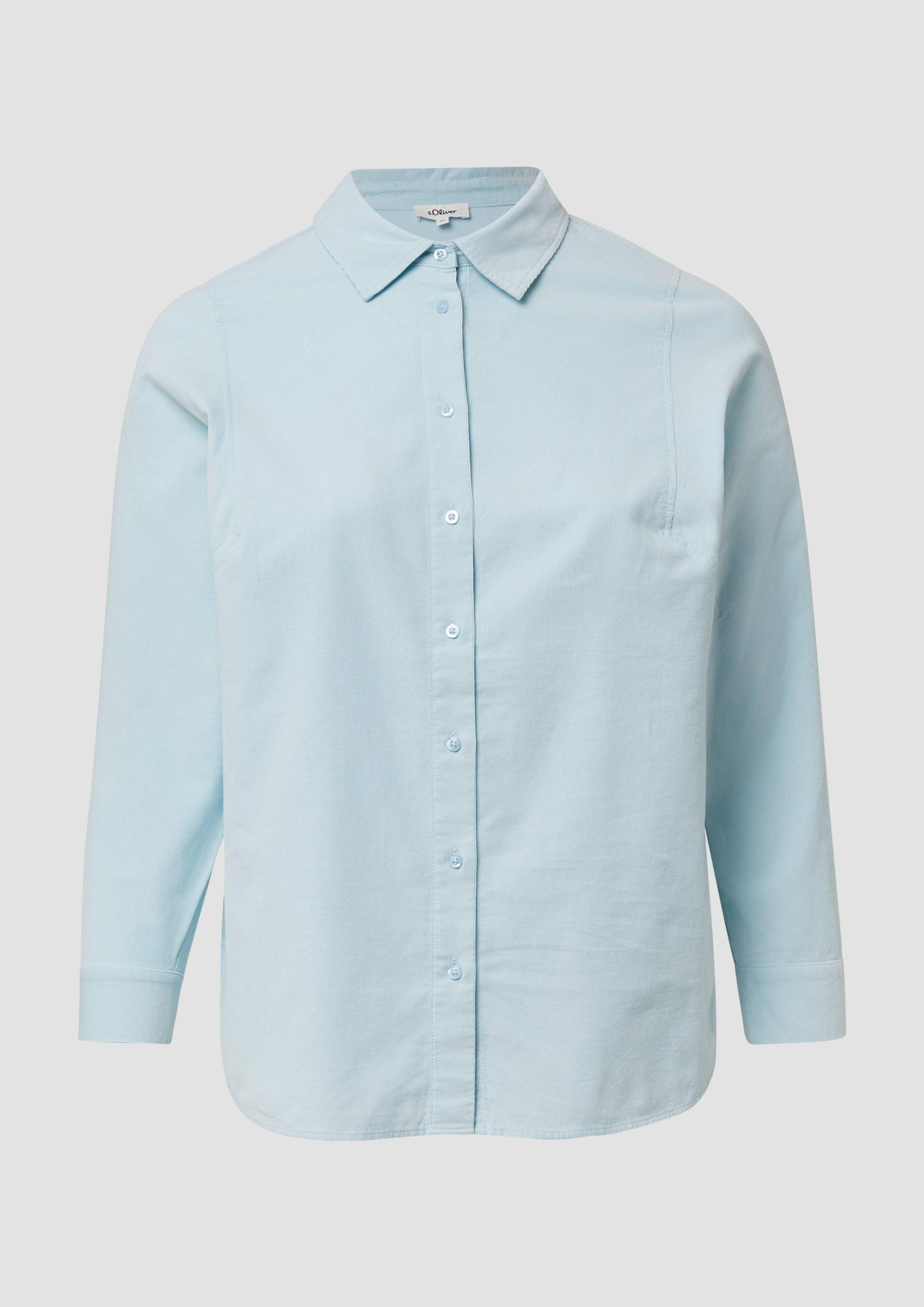 s.Oliver - Feincordbluse mit Hemdkragen, Damen, türkis von s.Oliver