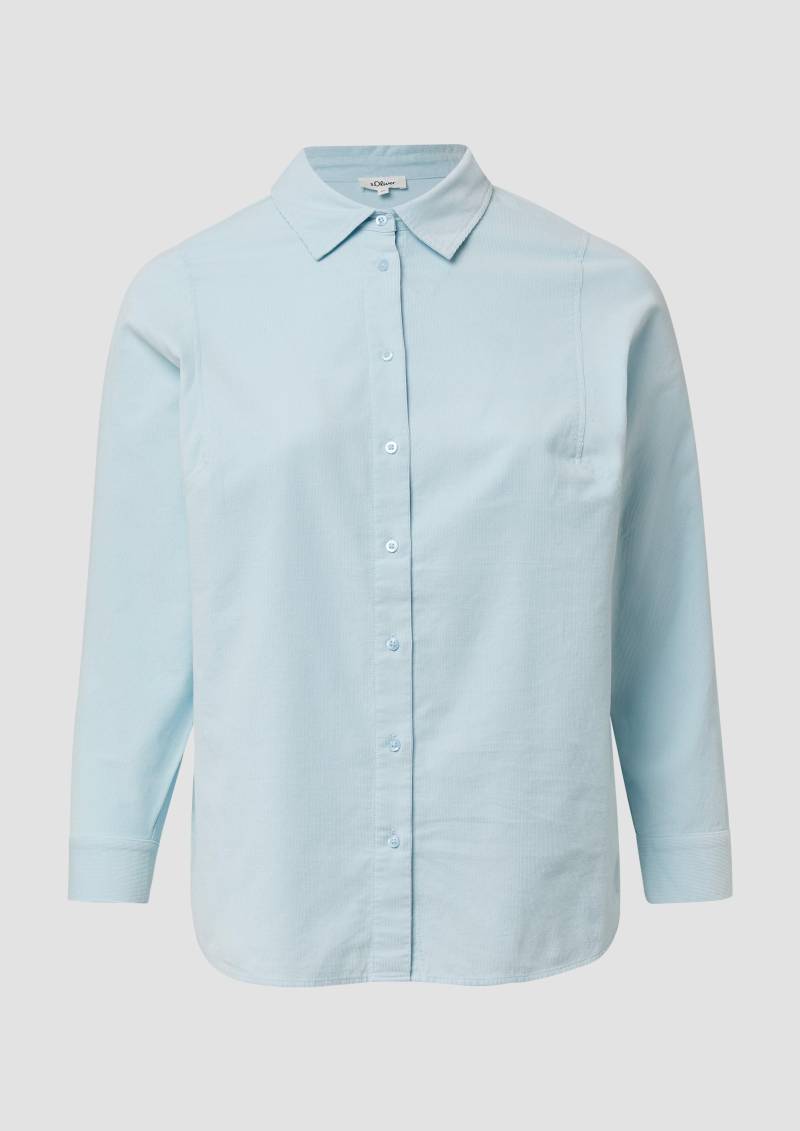 s.Oliver - Feincordbluse mit Hemdkragen, Damen, türkis von s.Oliver
