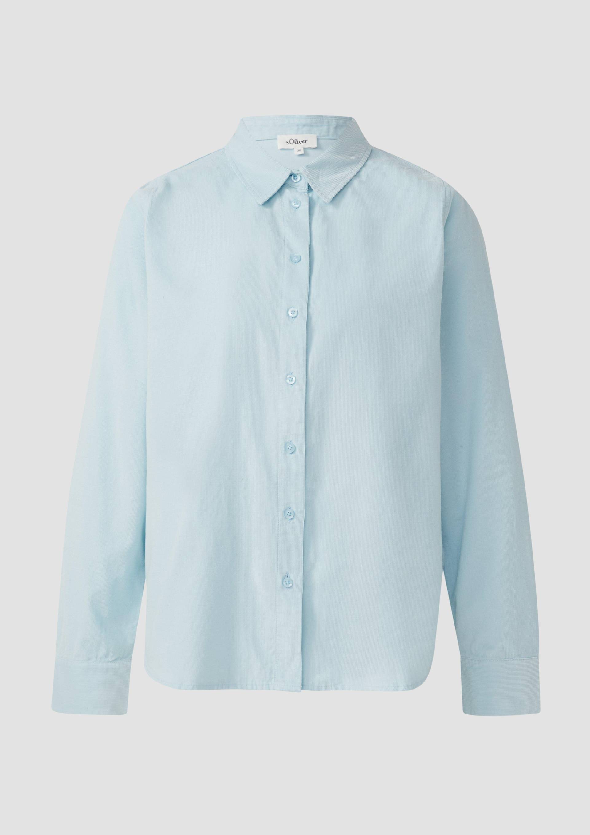 s.Oliver - Feincordbluse mit Hemdkragen, Damen, türkis von s.Oliver