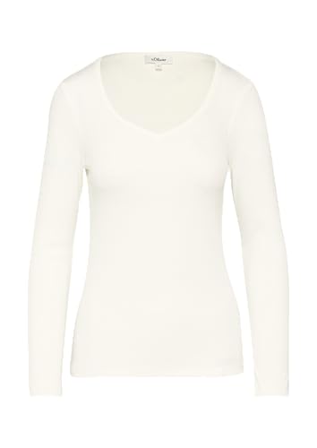 s.Oliver Feines Jersey-Longsleeve mit Rippstruktur Creme 42 von s.Oliver