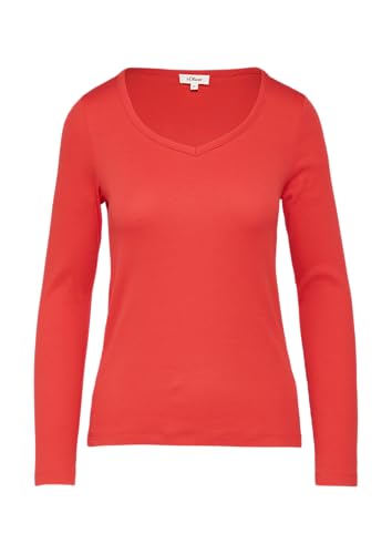 s.Oliver Feines Jersey-Longsleeve mit Rippstruktur mohnrot 40 von s.Oliver