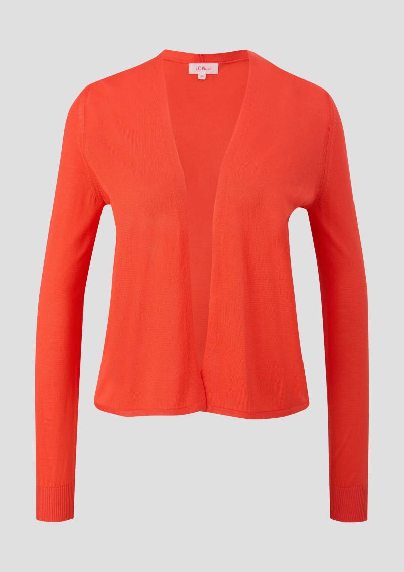 s.Oliver - Feinstrick-Cardigan aus reiner Viskose, Damen, Orange von s.Oliver