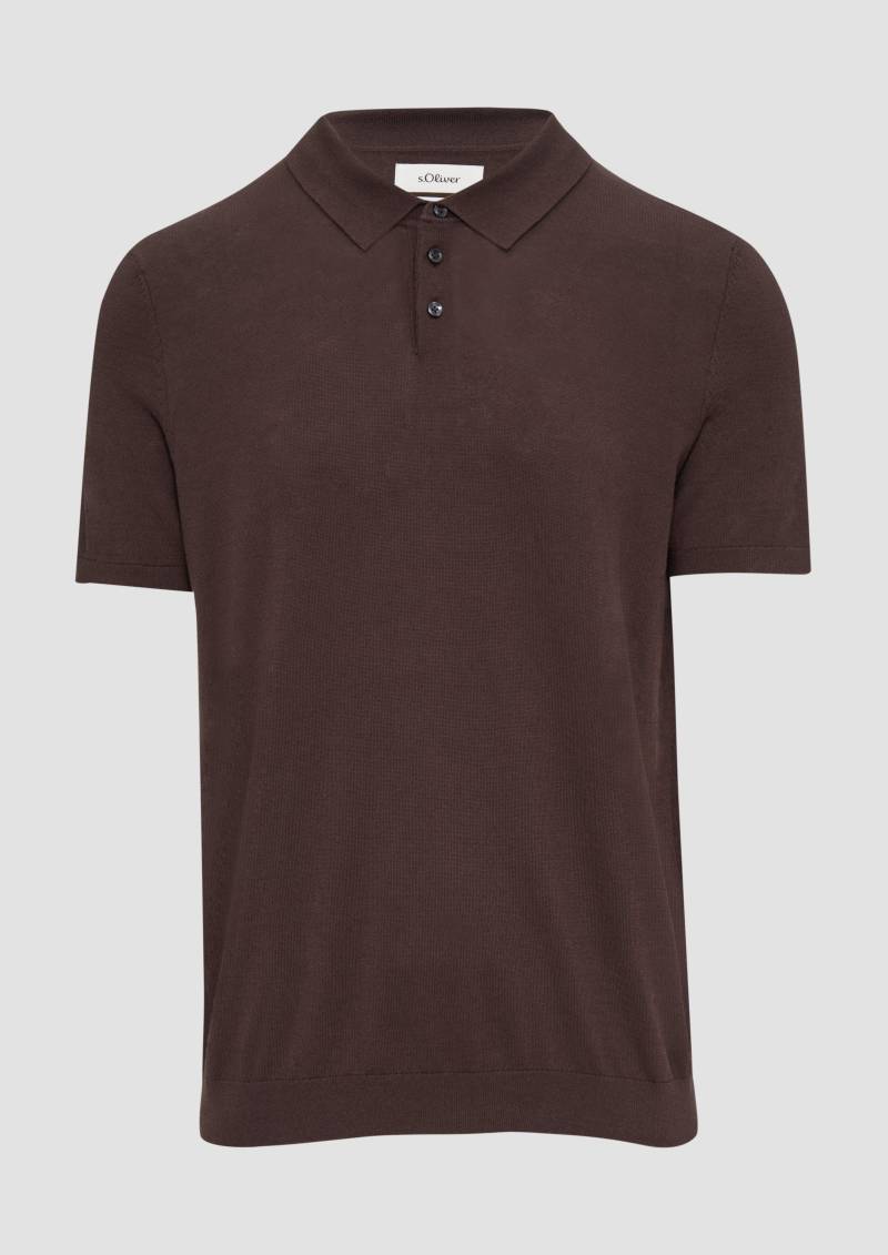 s.Oliver - Feinstrick-Poloshirt aus Baumwoll-Seide-Mix, Herren, braun s.Oliver - Feinstrick-Poloshirt aus Baumwoll-Seide-Mix, Herren, braun von s.Oliver