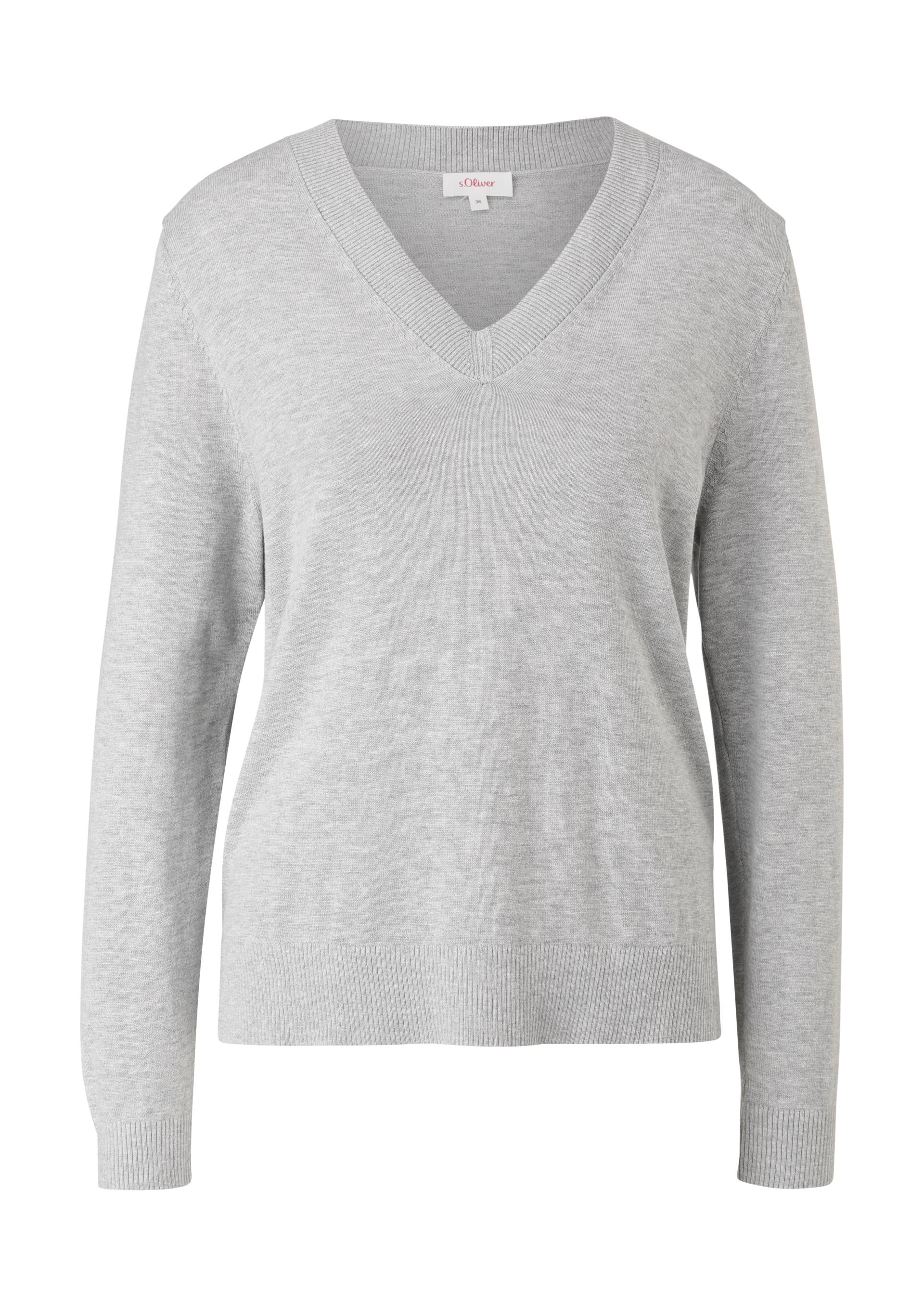 s.Oliver - Feinstrickpullover aus Viskosemix, Damen, grau von s.Oliver