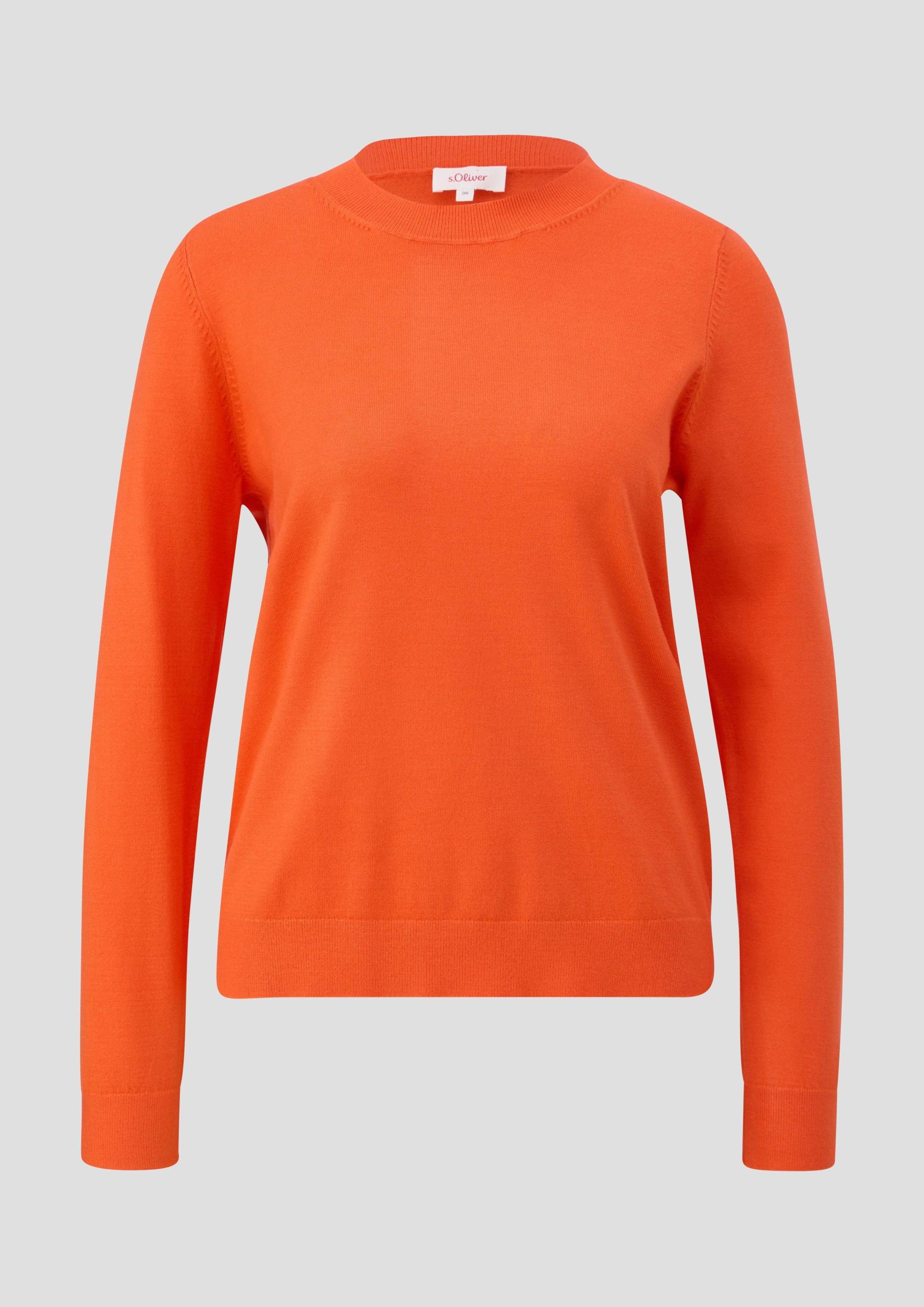 s.Oliver - Feinstrickpullover aus Viskosemix, Damen, Orange von s.Oliver