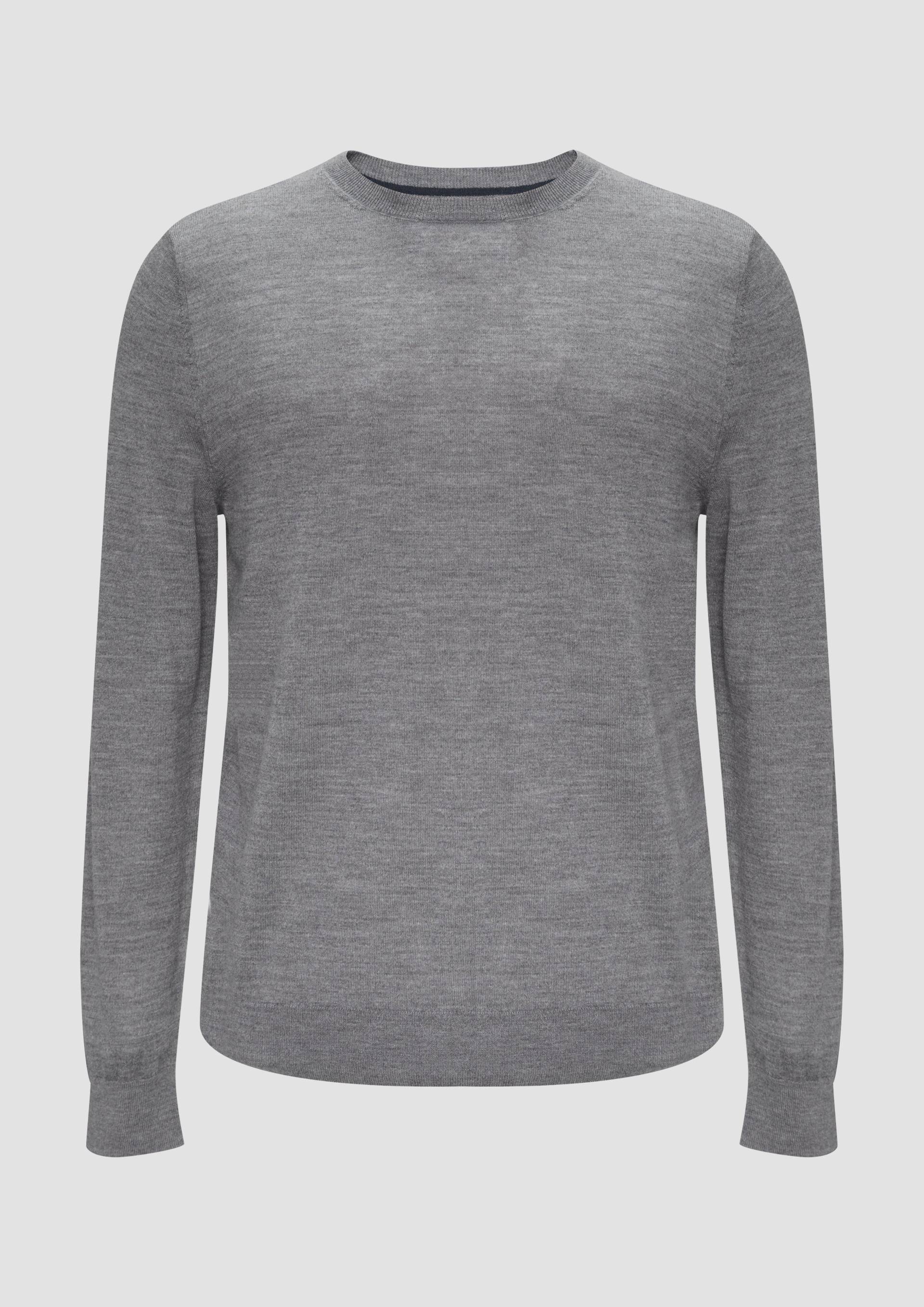 s.Oliver - Feinstrickpullover aus reiner Merinowolle, Herren, grau von s.Oliver