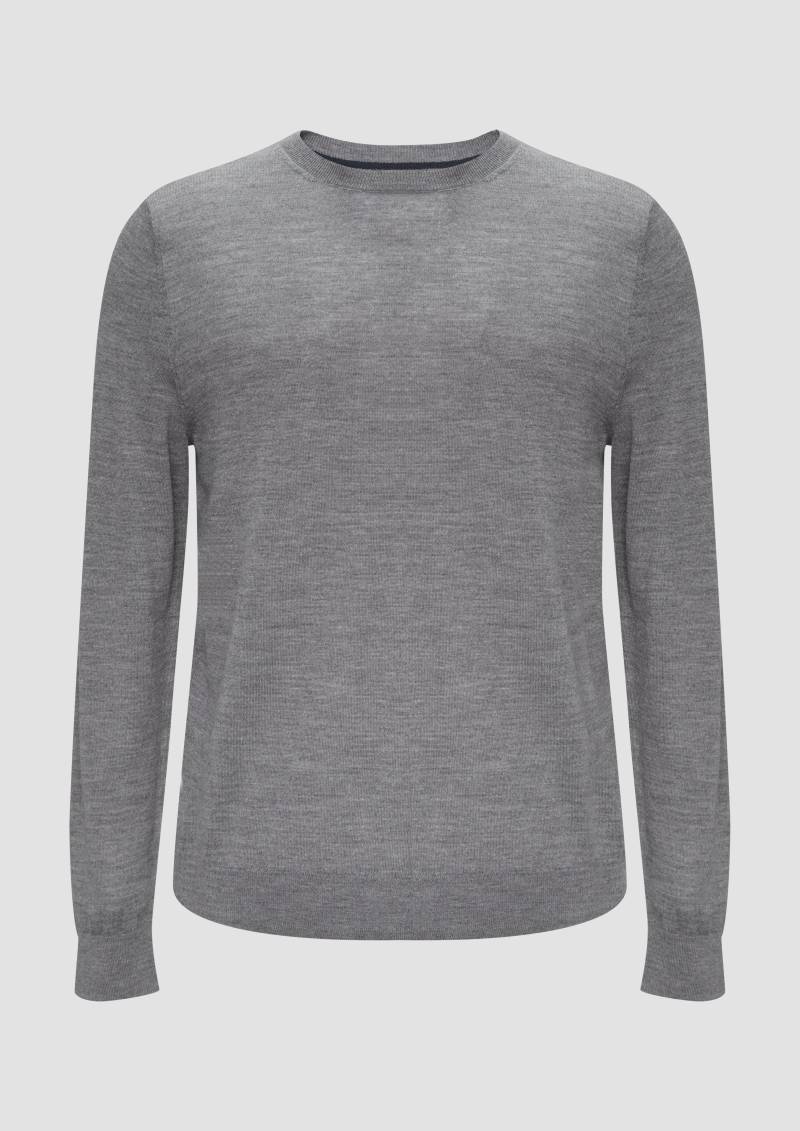 s.Oliver - Feinstrickpullover aus reiner Merinowolle, Herren, grau von s.Oliver