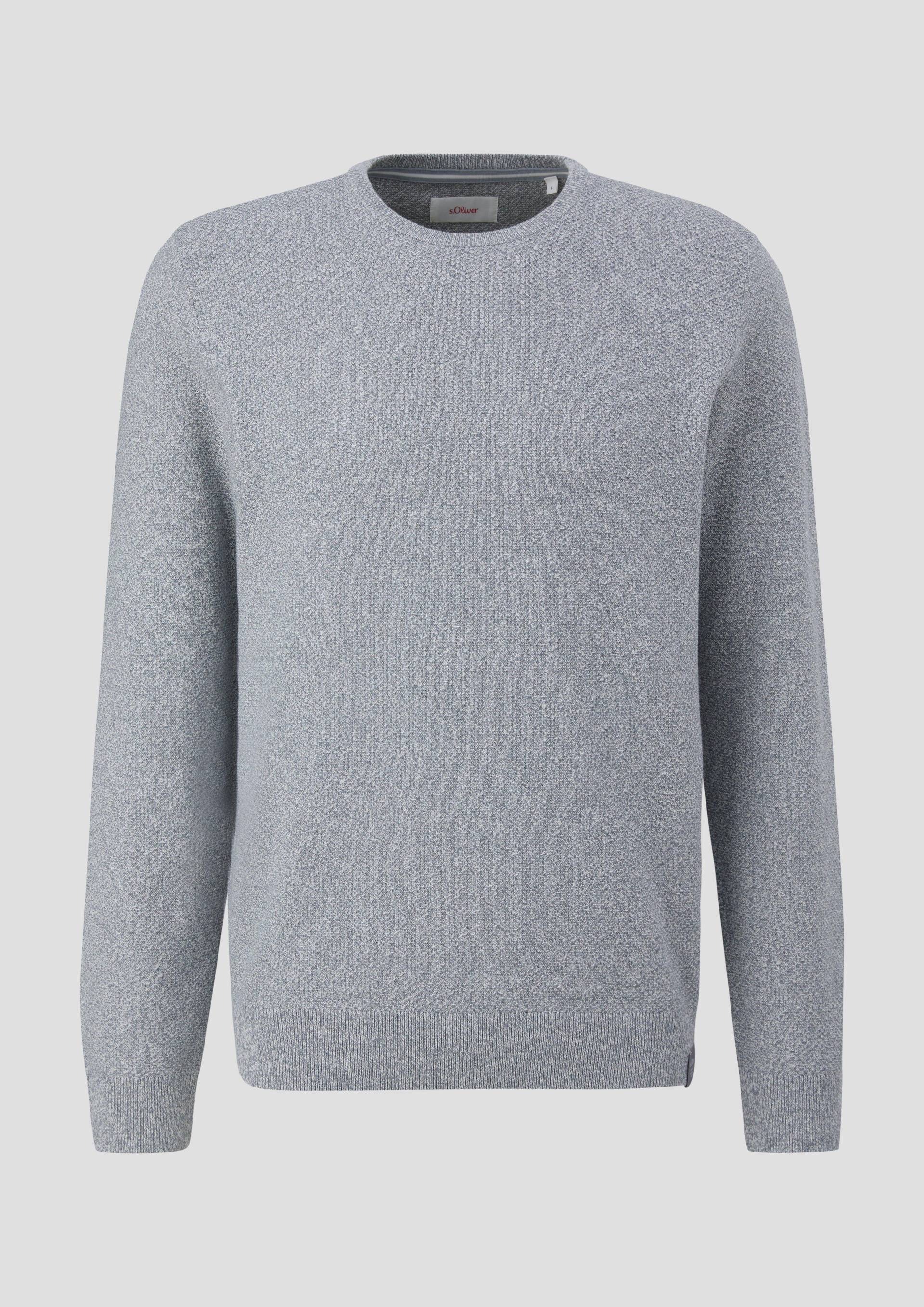 s.Oliver - Feinstrickpullover mit Crew Neck, Herren, grau von s.Oliver