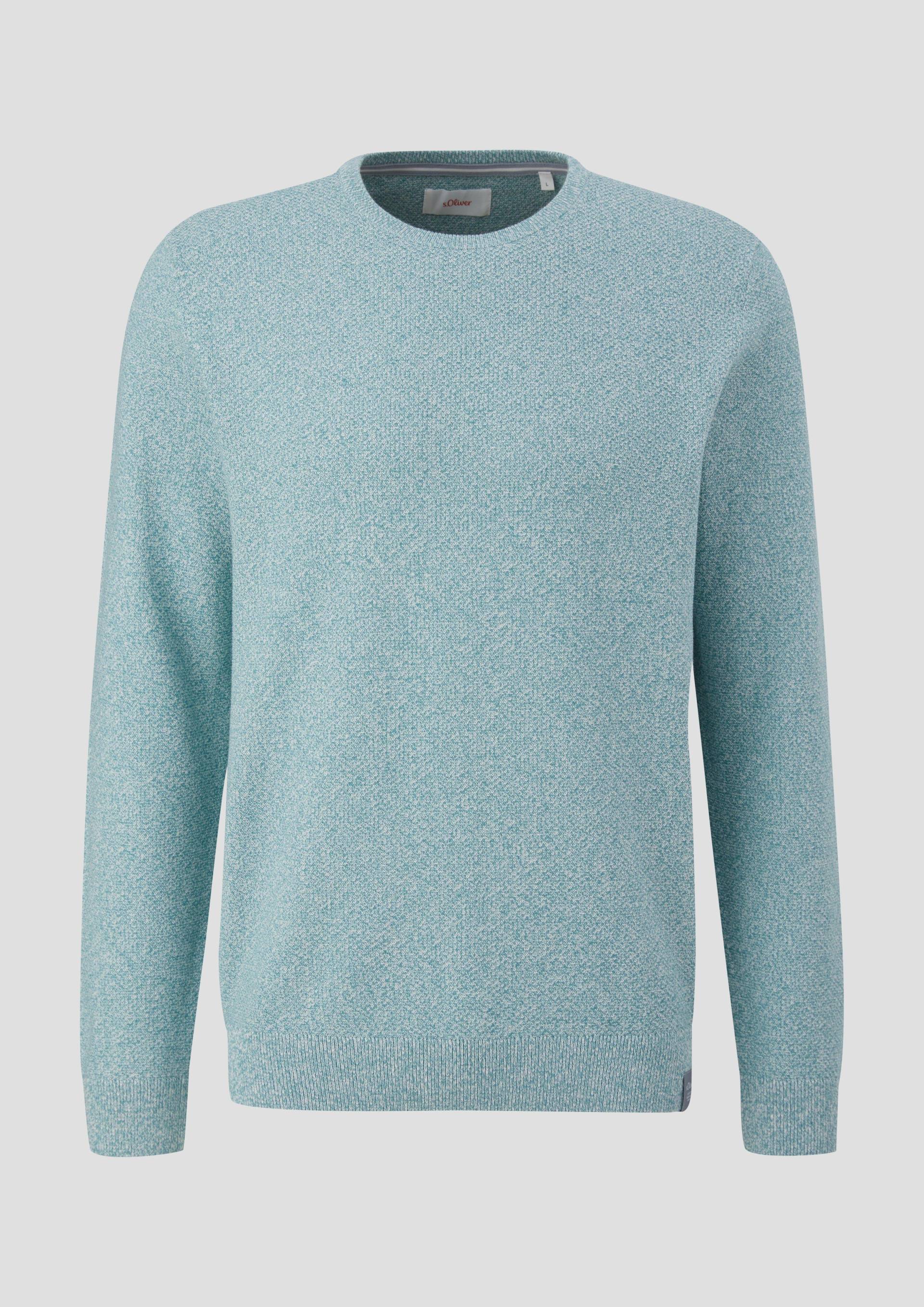 s.Oliver - Feinstrickpullover mit Crew Neck, Herren, türkis von s.Oliver